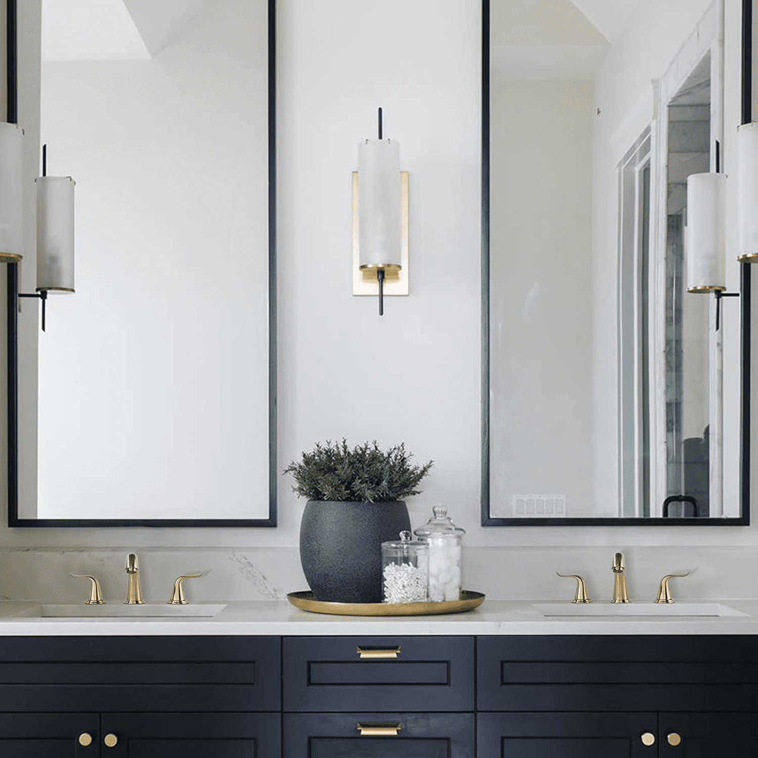 WOWOW Widespread Bathroom Faucet Brushed Gold Bathroom Sink Faucet 3 Hole Vanity Faucet
