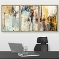 thumbnail image 2 of wall26 Framed Canvas Print Wall Art Set Grunge Calico Minimal Paint Strokes Abstract Shapes Illustrations Modern Art Decorative Multicolor Chic for Living Room, Bedroom, Office - 24"x36"x3, 2 of 5