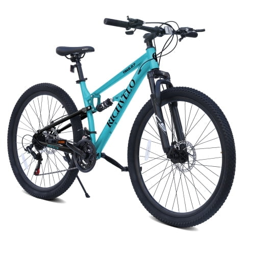 RAISTYW 26" Mountain Bike for Adults, 21-Speed Carbon Steel Bicycle with Disc Brake and Suspension Fork, MTB Bicycle Men/Women for Age 15 Years Height 5'5" - 5'10", Blue