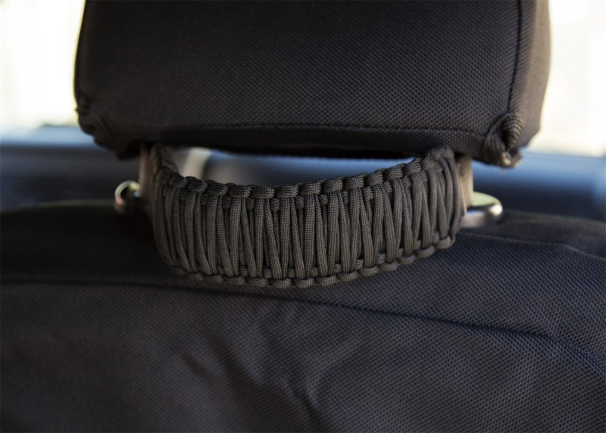 Rugged Ridge 13305.82 Grab Handle, Paracord, A-Pillar/Seat Mounted, Black; 07-18 Wrangler JK