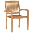 thumbnail image 3 of vidaXL Stacking Garden Chairs with Cushions 4 pcs Solid Teak Wood, 3 of 5