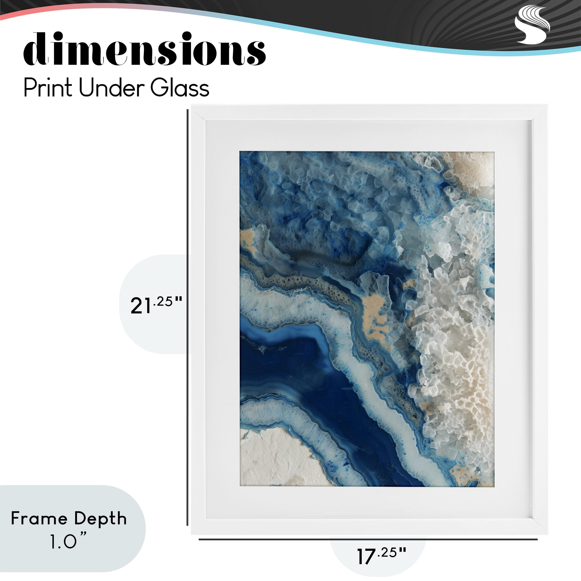 Stupell Industries Ocean's Minerals Flow White Framed Print Under Glass, design by Svetlana Aleynikova