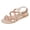 Rose Gold, variant on Rokment Metallic Woven Leather Wedge Flip Flops Stylish Casual Leather Comfortable Low Heel Dressy Sandals with Adjustable Back Strap OTHER Size 6