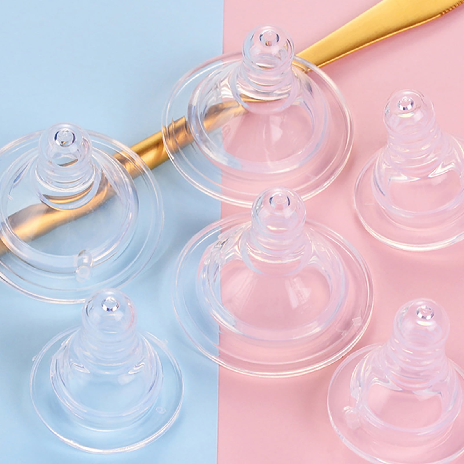 SPRING PARK Newborn Infant Baby Liquid Silicone Nipples Baby Bottles for Newborns