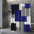 thumbnail image 2 of Shower Curtain Navy Blue Shower Curtain Mordern Shower Curtain Set Textured Fabric Waterproof Bathroom Curtain Decorative Black Gray Shower Curtains with 12 Hooks,Machine Washable,72"x72", 2 of 5