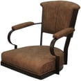thumbnail image 4 of Swivel Metal Dining Caster Chair - Miami - Pecan Brown Vinyl - Brown, 4 of 4