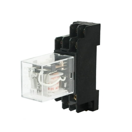 Multi Purpose Relay - Spare Parts LY2 110V 2NO 2NC General Purpose Power Relay w Base Socket
