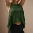 thumbnail image 2 of Caqnni Tank Tops for Women Summer Outfits 2026 Crew Neck Casual Sleeveless Shirts Blouses Clothes Womens Sleeveless Tank Top (L,A1-Dark Green), 2 of 5