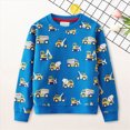 thumbnail image 2 of TOWED22 Toddler Boys Sweatshirts Cotton Long Sleeve Pullover Truck Graphic Crewneck Tops Cartoon Sport Shirts for Kids(Blue,6-7 Y), 2 of 7