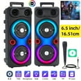 thumbnail image 6 of 6000W Portable Speaker with Heavy Bass, Dual 6.5/8.5 Inch Subwoofer, Large Stereo for Party, Karaoke, Dancing, w/Mic & Remote Control, 6 of 14