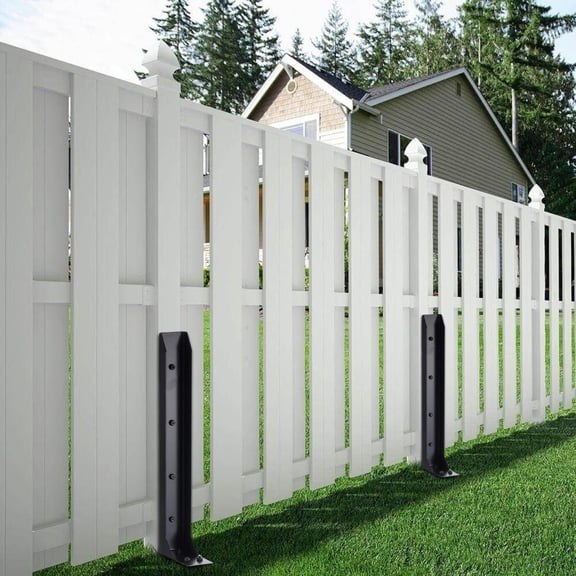 6 Pack Fence Post Repair Kit - Quick Fix Broken/Leaning Wood Posts Support with One-Piece Steel