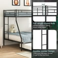 thumbnail image 6 of Kids Bunk Bed with Trundle, UHOMEPRO Safe and Space-Saving Sleep Solution for Growing Families, Twin Over Full Metal Bunk Bed, Sturdy Guardrails, No Box Spring Needed, CPC Certification, Black, 6 of 13