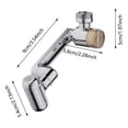 thumbnail image 2 of Plumbing Fittings 1080° Rotating Faucet Extender Upward Facial Mist Four Modes Built-In Water Saving Universal for Bathroom Kitchen Stainless Steel Proof Adjustable, 2 of 3