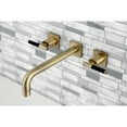 thumbnail image 2 of Kingston Brass KS6023CKL Kaiser Two-Handle Wall Mount Roman Tub Faucet, Antique Brass, 2 of 7