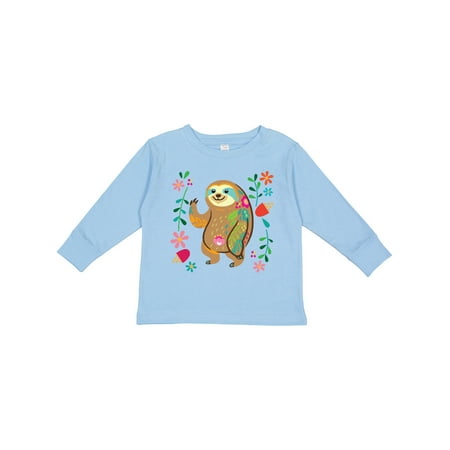 

Inktastic Sloth Cute Outfit for Girls Gift Toddler Toddler Girl Long Sleeve T-Shirt