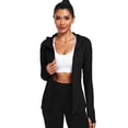 thumbnail image 2 of NELEUS Womens Hooded Athletic Jackets Workout Jacket Full Zip with Thumb Holes and Pockets,Black,US Size S, 2 of 8