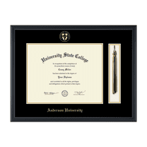 Framerly - Anderson Tassel Diploma Frame with Black and Gold Mat