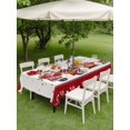 thumbnail image 3 of Outdoor Tablecloth with Umbrella Hole and Zipper, Valentine's Day Rectangle Table Cloth 54x80 Inch Waterproof Tablecloth, Red Love Heart Romantic Roses Floral Picnic Table Cover for Patio Camping, 3 of 7