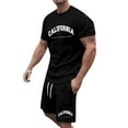 thumbnail image 5 of Afdoent Mens Two Piece Outfits Men's Large Summer Short Sleeved T Shirt And Shorts Suit Men's Casual Fashion Theme Suit Basic Retro Street Wear Summer Vacation Outfits For Men, 5 of 5