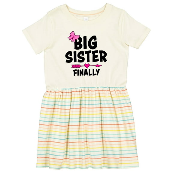 Inktastic Big Sister Finally with Bow and Arrow Girls Toddler Dress