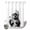 Silver, White, Black, variant on No Hook Shower Curtain, Chimpanzee Shower Curtains for Bathroom with See Through Top Window, Monkey Chef Funny Animal Humor Waterproof & Washable Bath Curtain 60"x72"