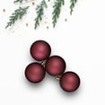 thumbnail image 3 of Northlight 12ct Shatterproof Matte Christmas Ball Ornament Set 4" - Burgundy, 3 of 9