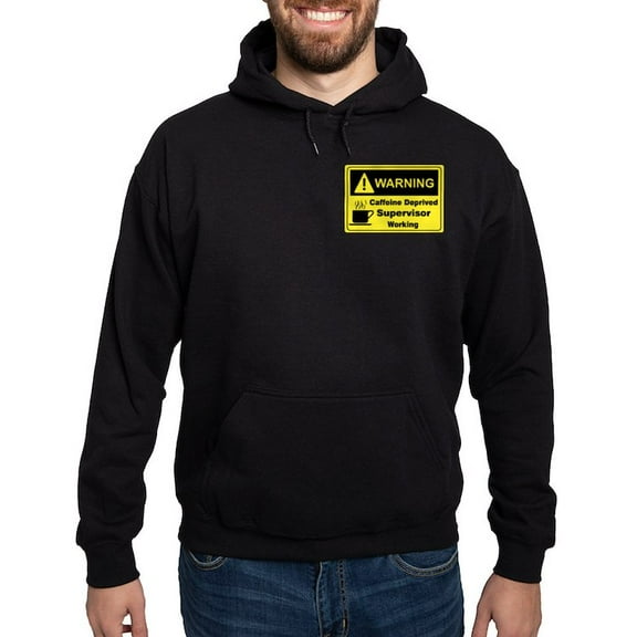 CafePress - Caffeine Warning Supervisor Hoodie (Dark) - Pullover Hoodie, Classic, Comfortable Hooded Sweatshirt
