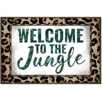 Vintage "Welcome To The Jungle" Text Metal Tin Sign For Garage Man Retro Signs Garden Cave Signs Art Plaque Poster Wall Decor for Home Kitchen Bar Club 8×12inch