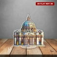 thumbnail image 5 of Rotating acrylic ornament featuring St. Peter's Basilica with vibrant colors, intricate patterns, and a luminous stained glass texture that captivates the eye, 5 of 8