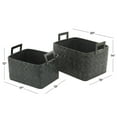 thumbnail image 3 of DecMode 15"W, 14"H Leather Modern Storage Basket, Dark Blue, 2-Piece, 3 of 8