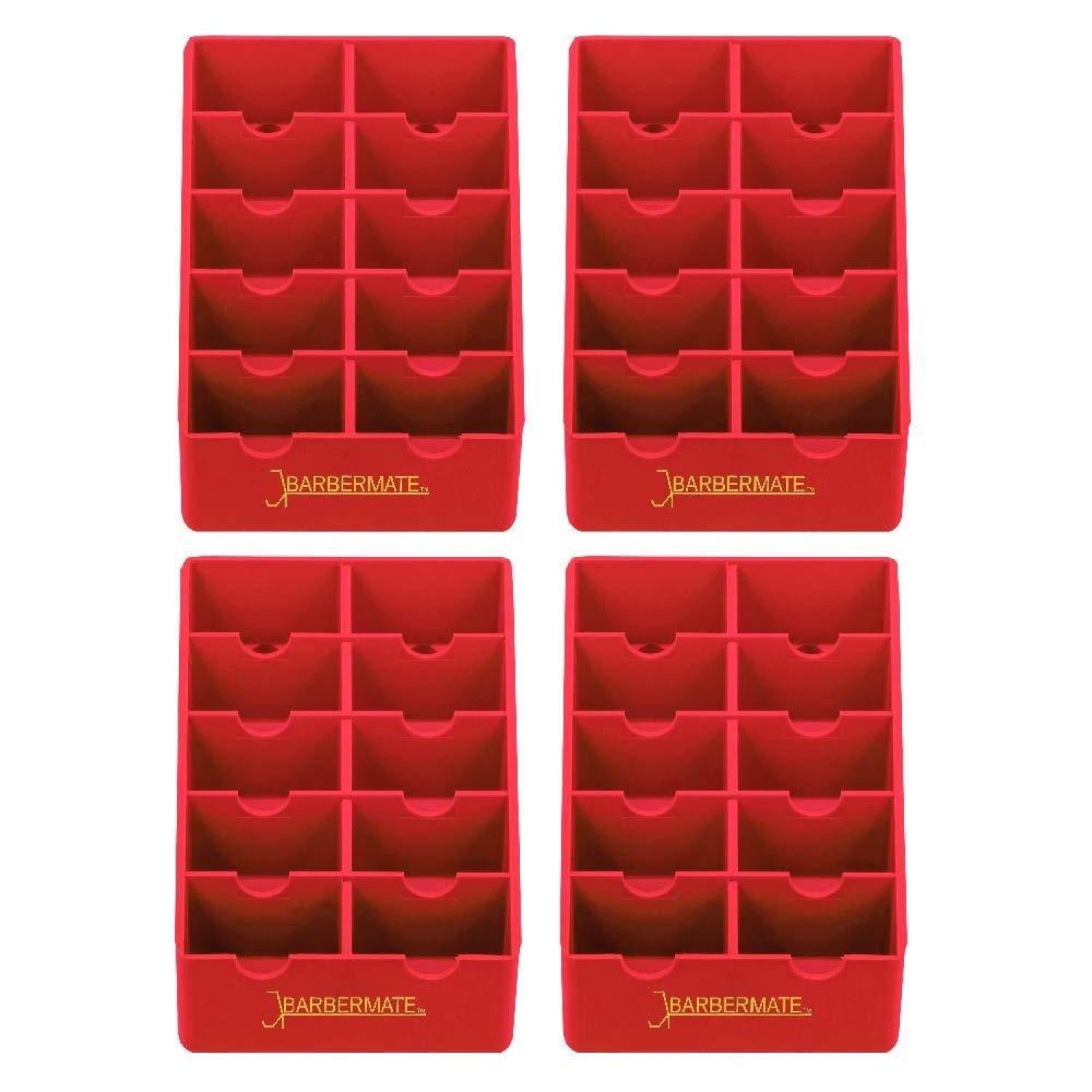 4 Pack Blade Rack Storage Tray Holds 10 Clipper Blades (Red), Clipper