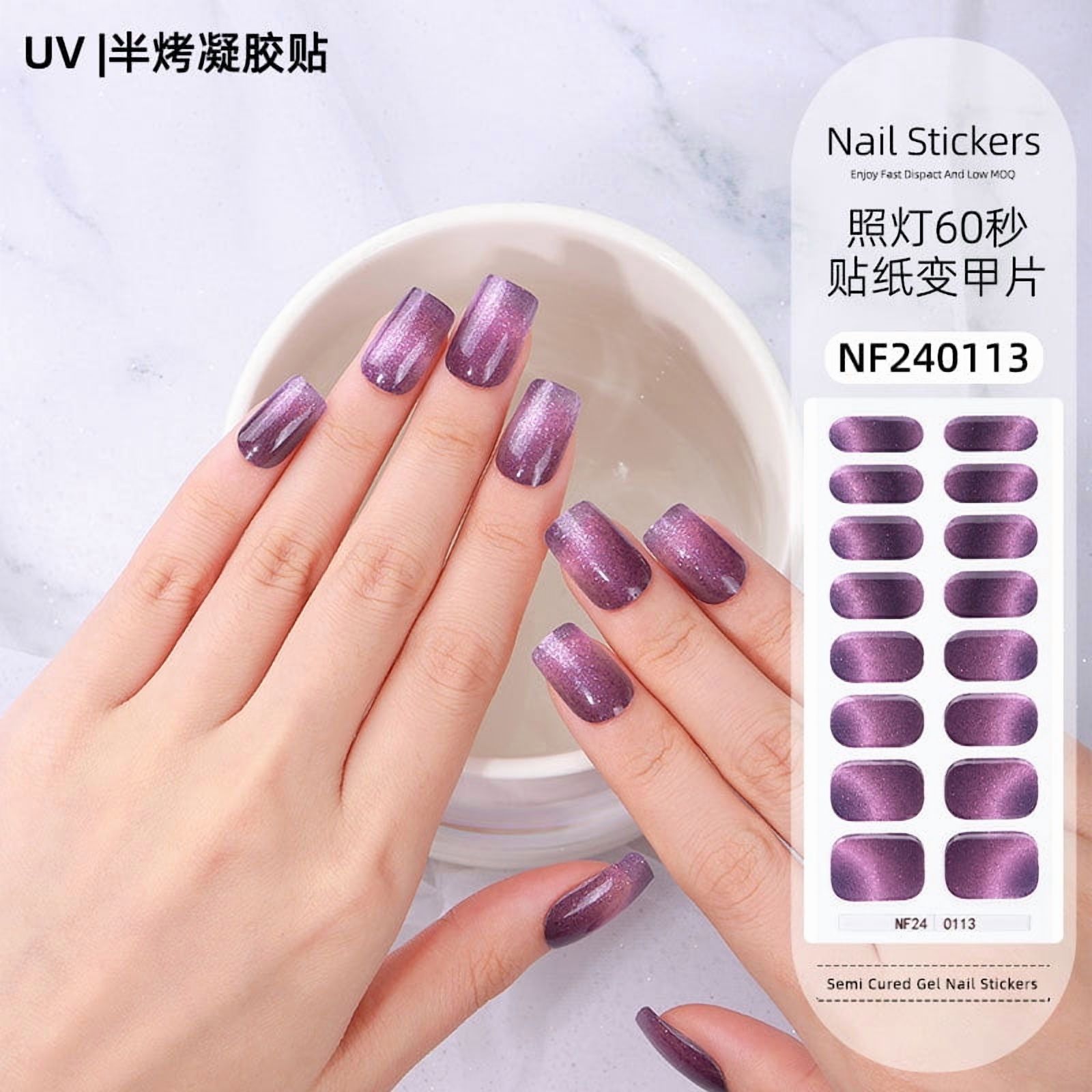 Gel nail stickers UV second generation semi-baked semi-cured nail stickers-NF240113