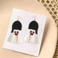 thumbnail image 6 of Cotton Thread Ears Christmas Series Bohemian Jewelry Santa for Holiday Girls Black Tassel, 6 of 8