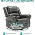 thumbnail image 6 of MEETWARM Grey Massage Swivel Rocker Recliner - Manual Glider with Heat, Vibration, Remote Control & USB Ports for Living Room(Grey), 6 of 7