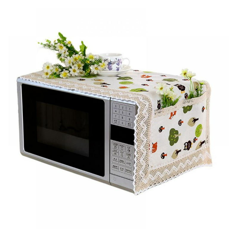 Modern Simple Cute Microwave Oven Cover Dustproof Cotton Machine Protector Decorative Kitchen Appliance Cover 39.3x13.7inches, Size: 100 * 35cm/