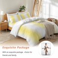 thumbnail image 7 of Lemon Yellow White Gradient Bedding Duvet Cover Set Twin Size 4 Pieces Simple Pattern Bedding Set with Zipper Closure, 1 Comforter Cover 68x86 Inches 1 Flat Sheet & 2 Pillow Cases, 7 of 7