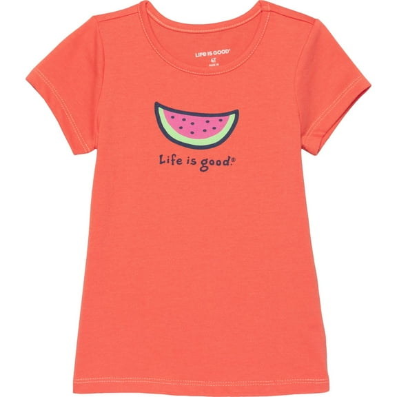 LIFE IS GOOD GIRLS TOP - 253 WATERMELON CORAL - SZ 4T - TEE SHIRT GRAPHIC