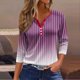 thumbnail image 2 of Top de mujer SCZ cuello redondo estampado degradado a rayas morado/s, 2 of 5