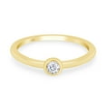 thumbnail image 3 of Round Cut Lab Grown Diamond Accent Solitaire Stackable Engagement Ring In 10K Yellow Gold With IGI Certificate(0.07 Cttw,SI1-SI2 Clarity,G-H Color)-9.5, 3 of 8