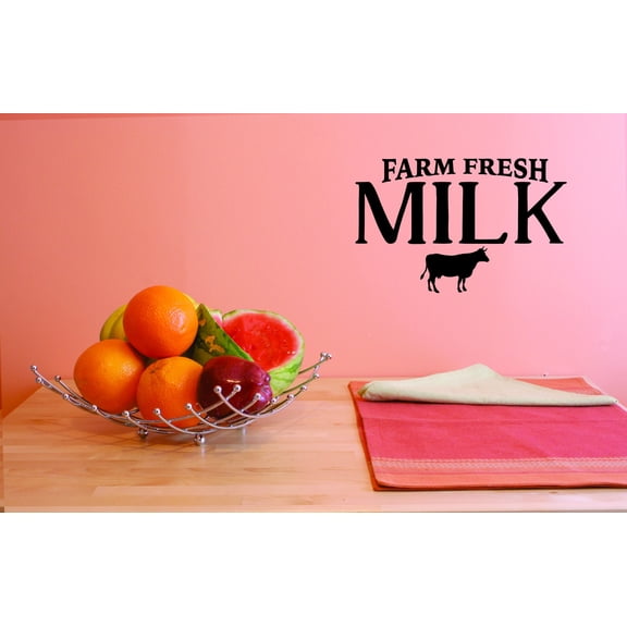 Custom Decals PRICE REDUCED Farm Fresh Milk Wall Art Size: 14 Inches x 28 Inches