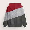 thumbnail image 5 of YUNAFFT Girls' Patchwork Print Hooded Sweatshirt with Pockets Fleece-Lined Casual Streetwear, 5 of 5
