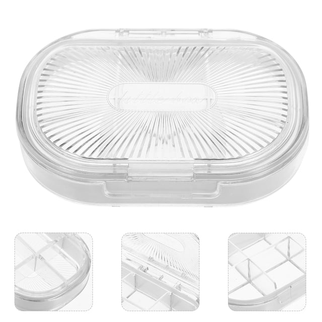 unbranded Caja Organizador Transparente Para Medicina Con Sello Hermético Y Compartimentos Múltiples