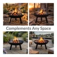 thumbnail image 5 of Union Round Wood-Burning Steel Finish Cast Iron Outdoor Raised Fire Pit Bowl - Black - 30", 5 of 19
