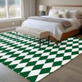 thumbnail image 4 of Green Plaid Area Rugs 5'x8', Washable Small Throw Rugs for Classroom Bedroom, Modern Minimalist Geometric Gingham Checkered Indoor Outdoor Rug Non-Slip Low Pile Carpet Runner Reversible Floor Mats, 4 of 8