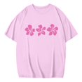 thumbnail image 4 of Tropical Flower Graphic Tees for Women 2026 Summer Casual Short Sleeve Crewneck Oversized Beach Vacation T Shirts, 4 of 4