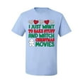 thumbnail image 2 of I Just want to Make Stuff and Watch Christmas Movies Ugly Christmas Sweater Men's Graphic T-Shirt, Light Blue, 2XL, 2 of 3