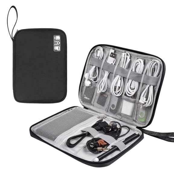 Travel Cable Organizer Pouch Electronic Accessories Carry Case All-in-One Storage Bag for Cord, Charger, Phone, Earphone