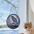 thumbnail image 5 of Crow Halloween Raven Stained Glass Window Hangings, Cat Butterfly Sunflower Handcrafted Stained Glass Suncatchers, Gift for Cat Lovers Nature Lovers (), Stained Glass Ornament, 5 of 6