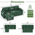 thumbnail image 6 of Convertible Sofa Bed Sleeper Pull Out Sectional Couch with Storage, L Shaped Couch Bed for Living Room,Apartment,Small Space - Green, 6 of 8