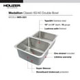 thumbnail image 3 of Houzer MES-3221-1 31.88" x 20.625" 10" , 8" Gourmet Undermount Stainless Steel 60/40 Double Bowl Kitchen Sink, Small Bowl Right, 3 of 6